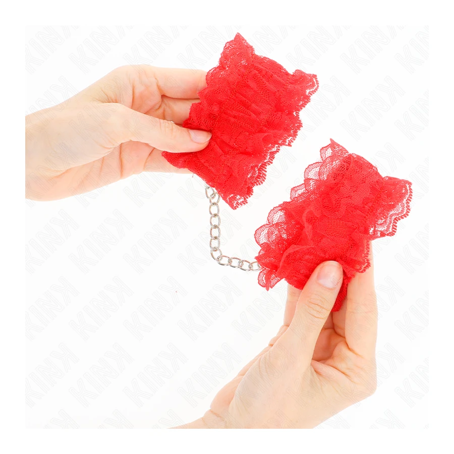 KINK - PUNHOS ELÁSTICOS DE RENDA VERMELHO